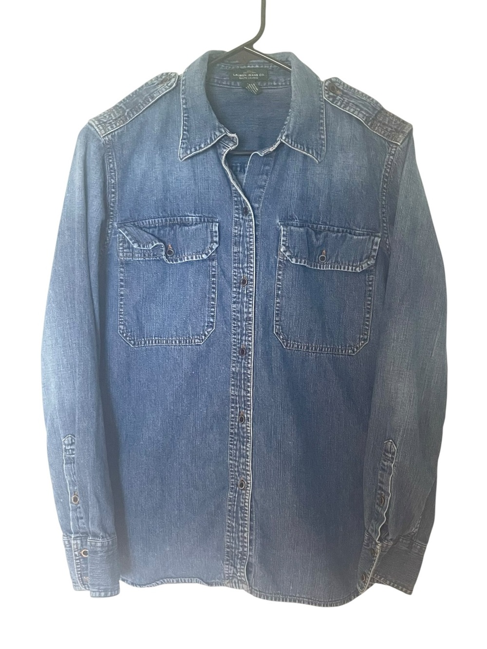 Lauren Ralph Lauren Women's Blue Denim Button-Down Shirt